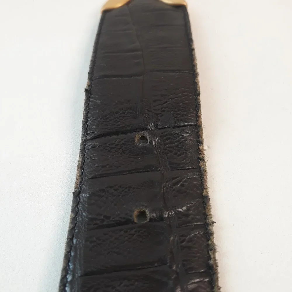 Belts by Simon Black Alligator Print Leather Belt M Glam Dressy Work